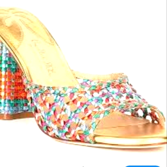 Antonio Melani x The Nat Note Heels Multicolored Sandals All Leather Size 6M NEW - Picture 3 of 16